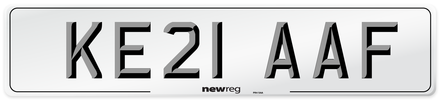 KE21 AAF Number Plate from New Reg